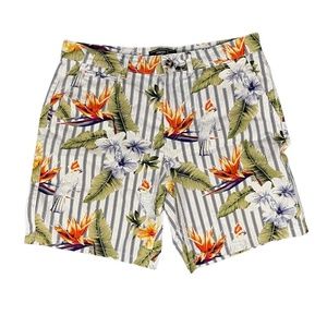 Forever 21 Floral Pinstriped shorts